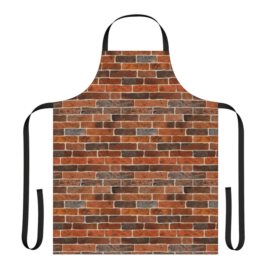 Brick-patterned apron with a realistic brick wall design