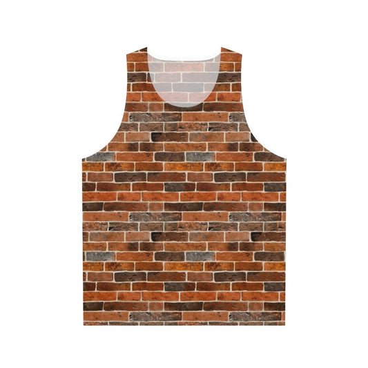 Brick wall unisex tank top with concrete block pattern