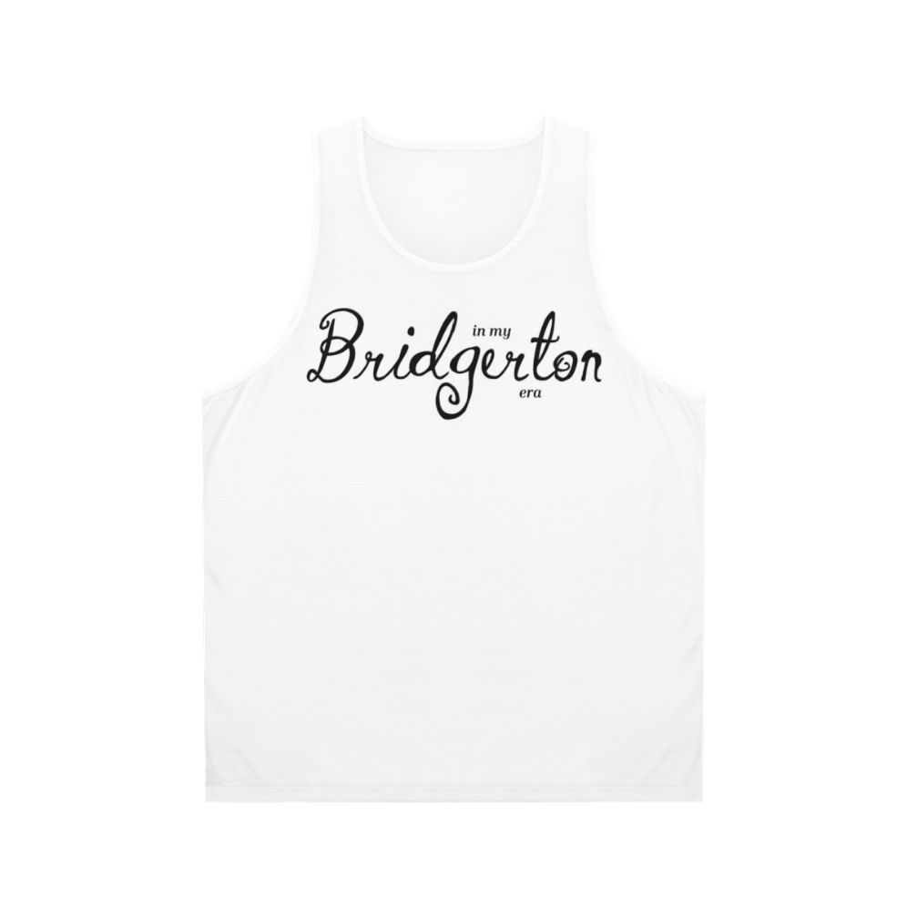 Unisex black tank top with Bridgerton era design