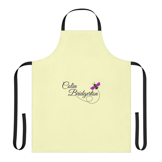 A personalized apron featuring a bee design, perfect for Bridgerton fans.