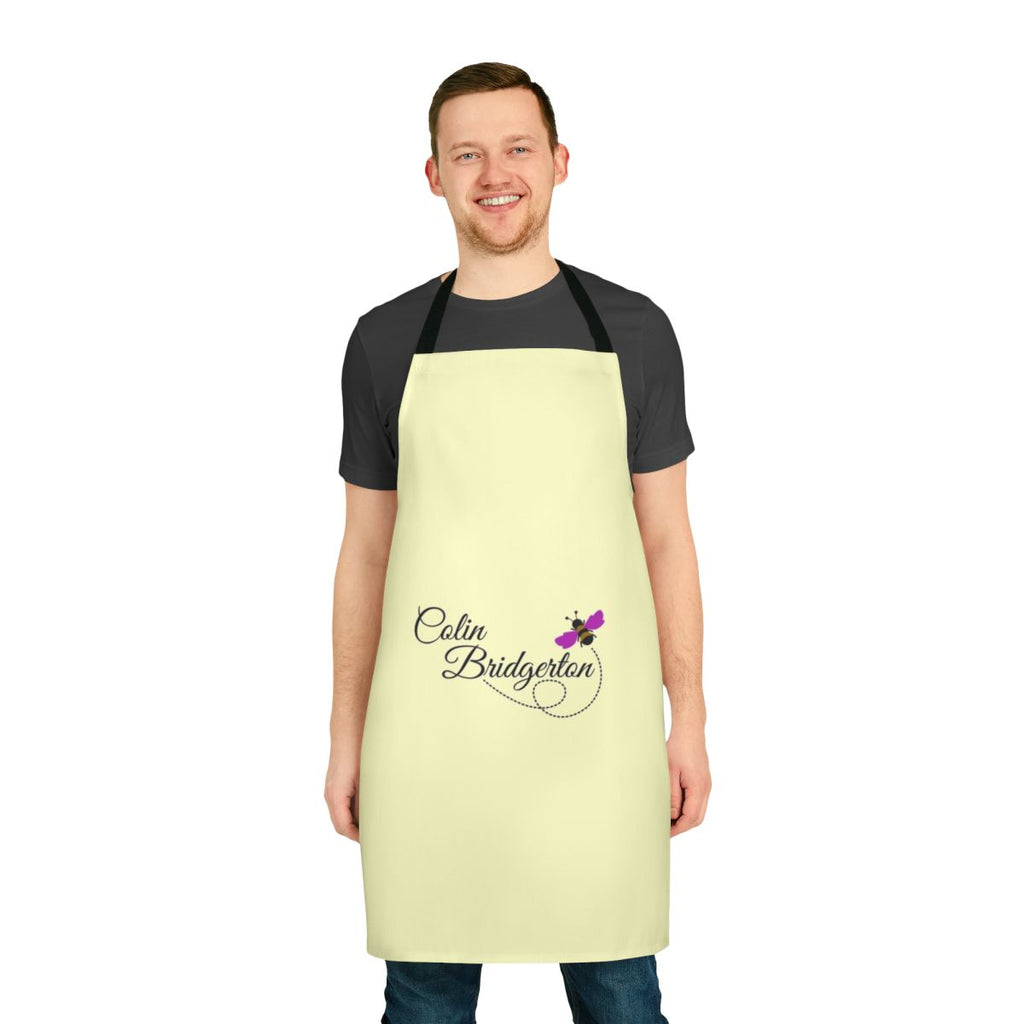 A personalized apron featuring a bee design, perfect for Bridgerton fans.