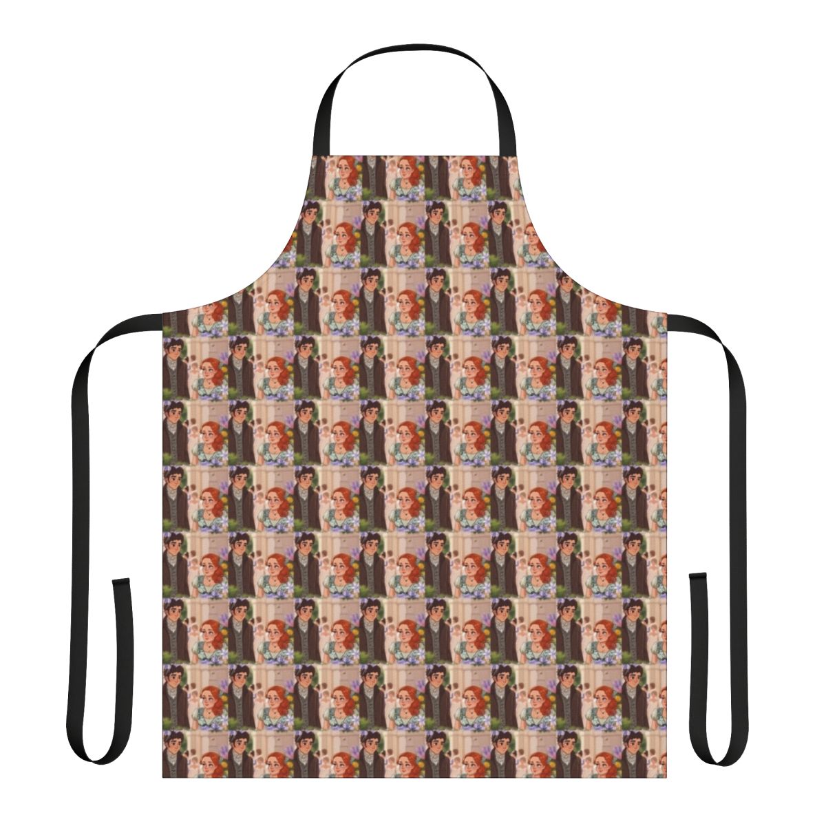 Bridgerton-inspired apron featuring the Bridgerton family crest and other design elements from the popular Netflix series.