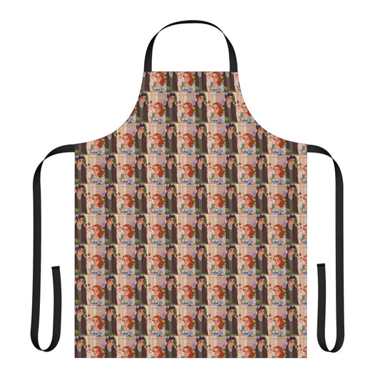 Bridgerton-inspired apron featuring the Bridgerton family crest and other design elements from the popular Netflix series.