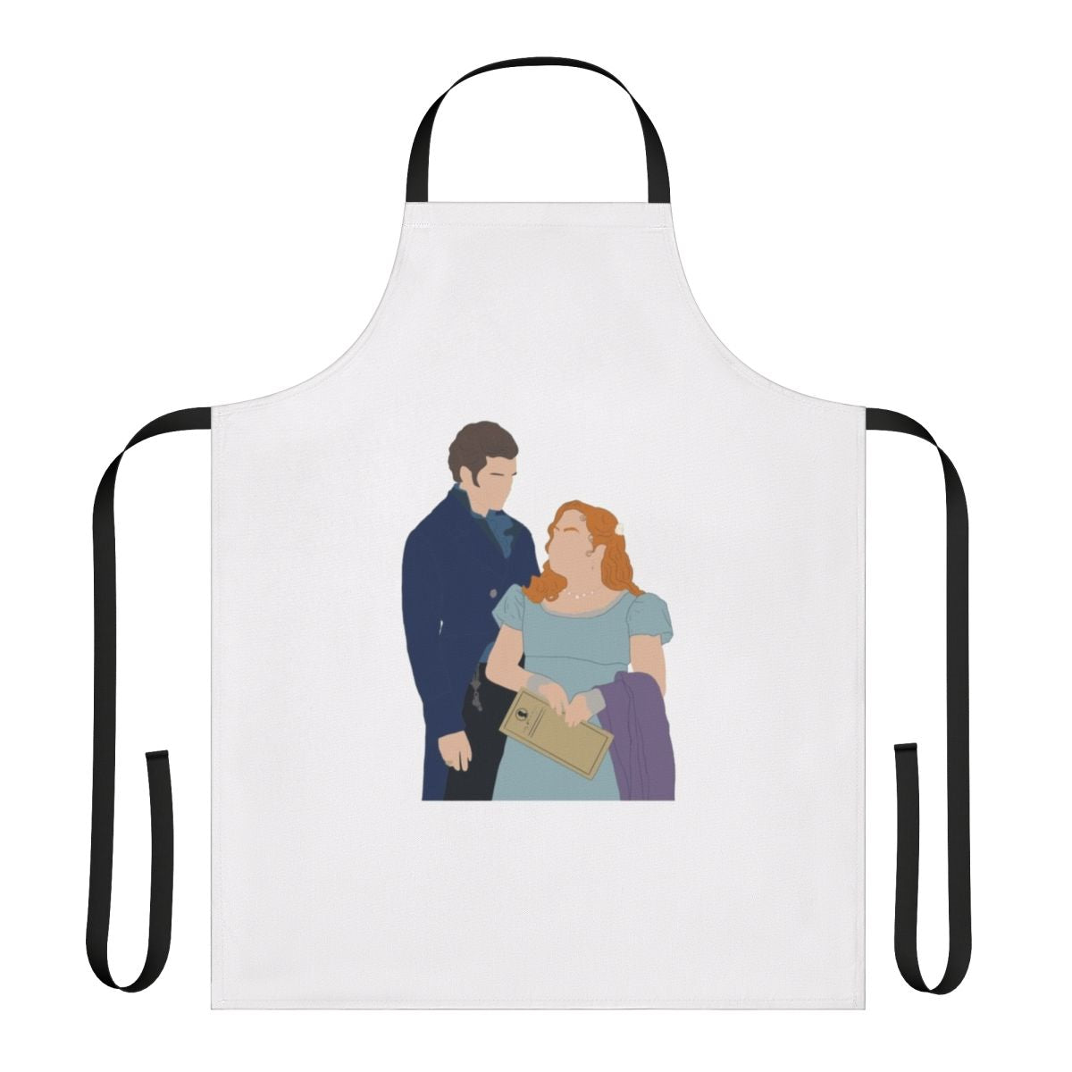 Bridgerton-inspired apron featuring the characters Colin Bridgerton and Penelope Featherington