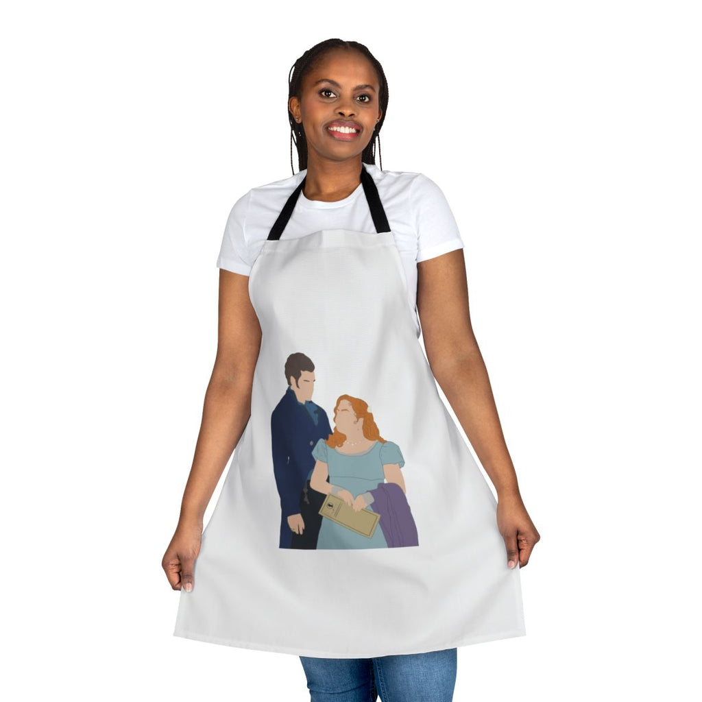 Bridgerton-inspired apron featuring the characters Colin Bridgerton and Penelope Featherington