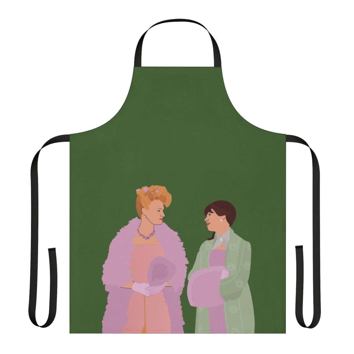 Bridgerton-inspired apron featuring Eloise Bridgerton and Cressida Cowper characters