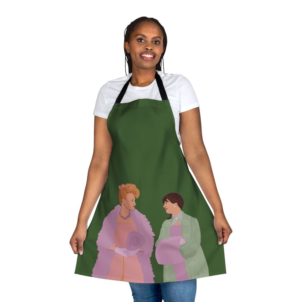 Bridgerton-inspired apron featuring Eloise Bridgerton and Cressida Cowper characters