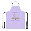 Apron with floral pattern and "I Work To Support My Bridgerton Addiction" text, inspired by the popular Netflix series Bridgerton.