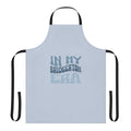A white apron with "In My Bridgerton Era" text and Regency-style floral design, ideal for Bridgerton fans.