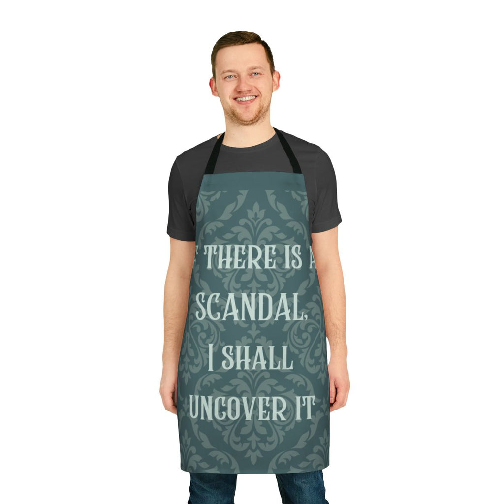 "Bridgerton-inspired apron featuring a playful quote from the show"