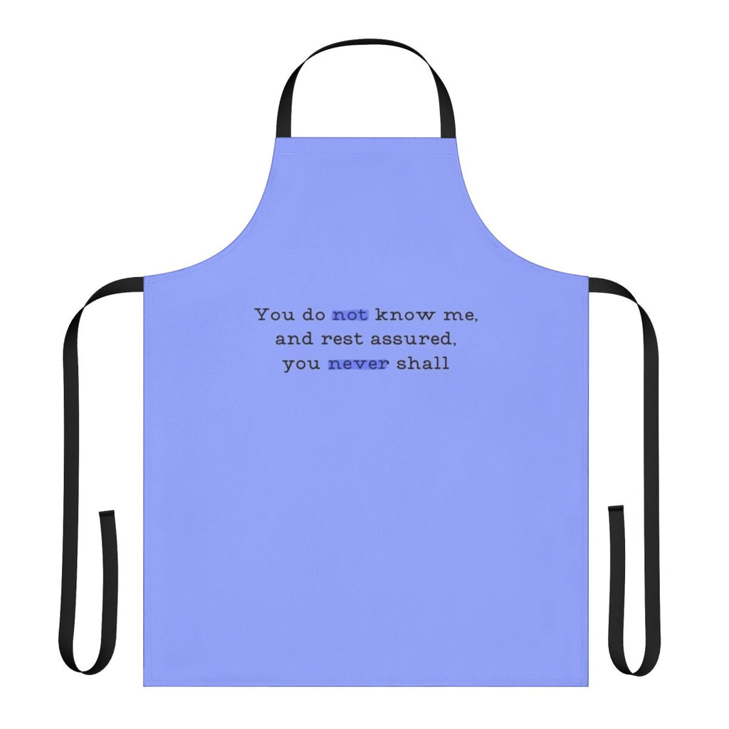 Bridgerton inspired apron featuring a quote from the character Lady Whistledown