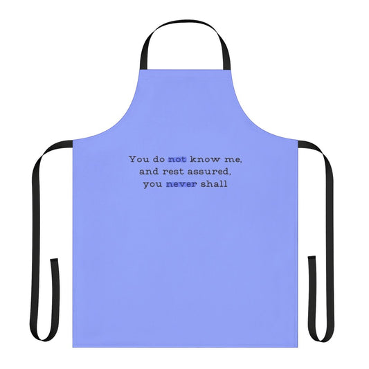 Bridgerton inspired apron featuring a quote from the character Lady Whistledown