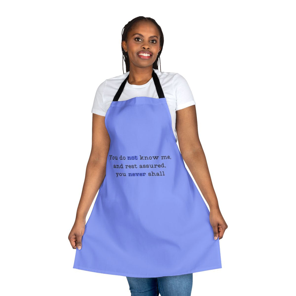 Bridgerton inspired apron featuring a quote from the character Lady Whistledown