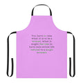 A high-quality apron featuring a Bridgerton quote and characters from the popular Netflix series.