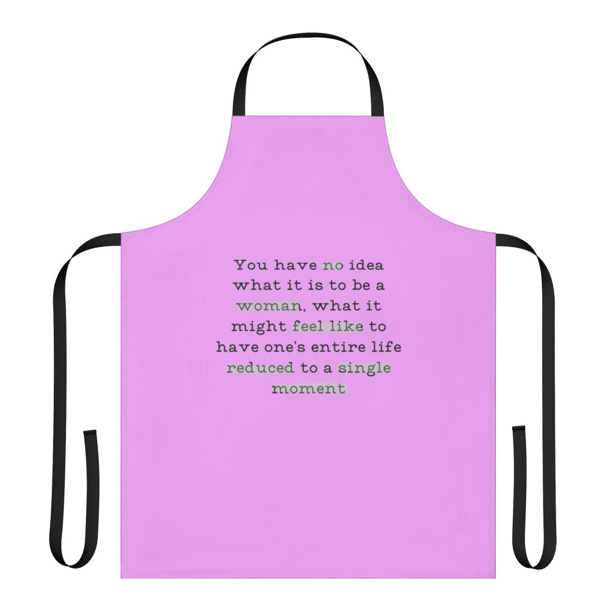 A high-quality apron featuring a Bridgerton quote and characters from the popular Netflix series.