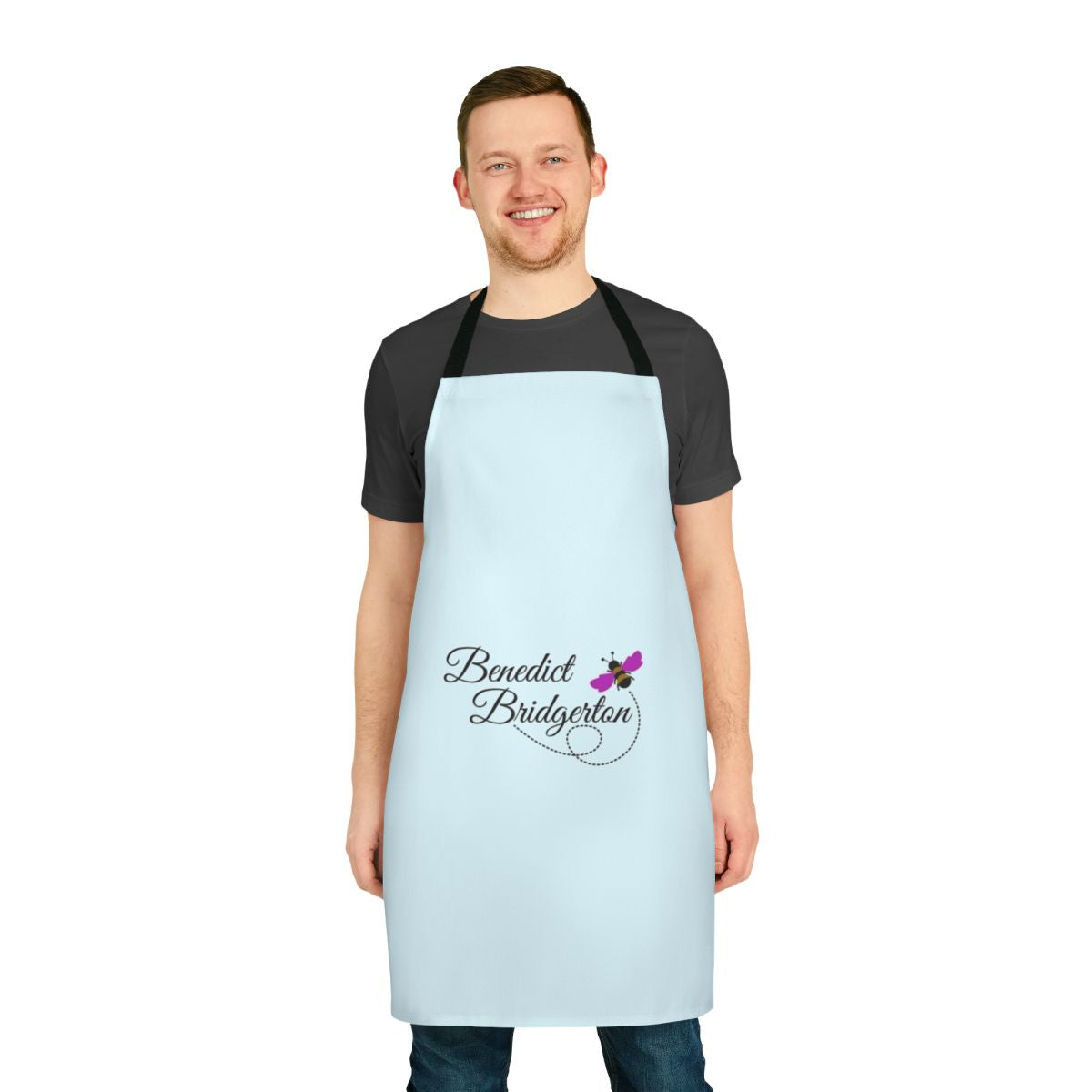 Bridgerton-inspired Benedict Bee Apron featuring a minimalist design with the name "Benedict" and a bee graphic.