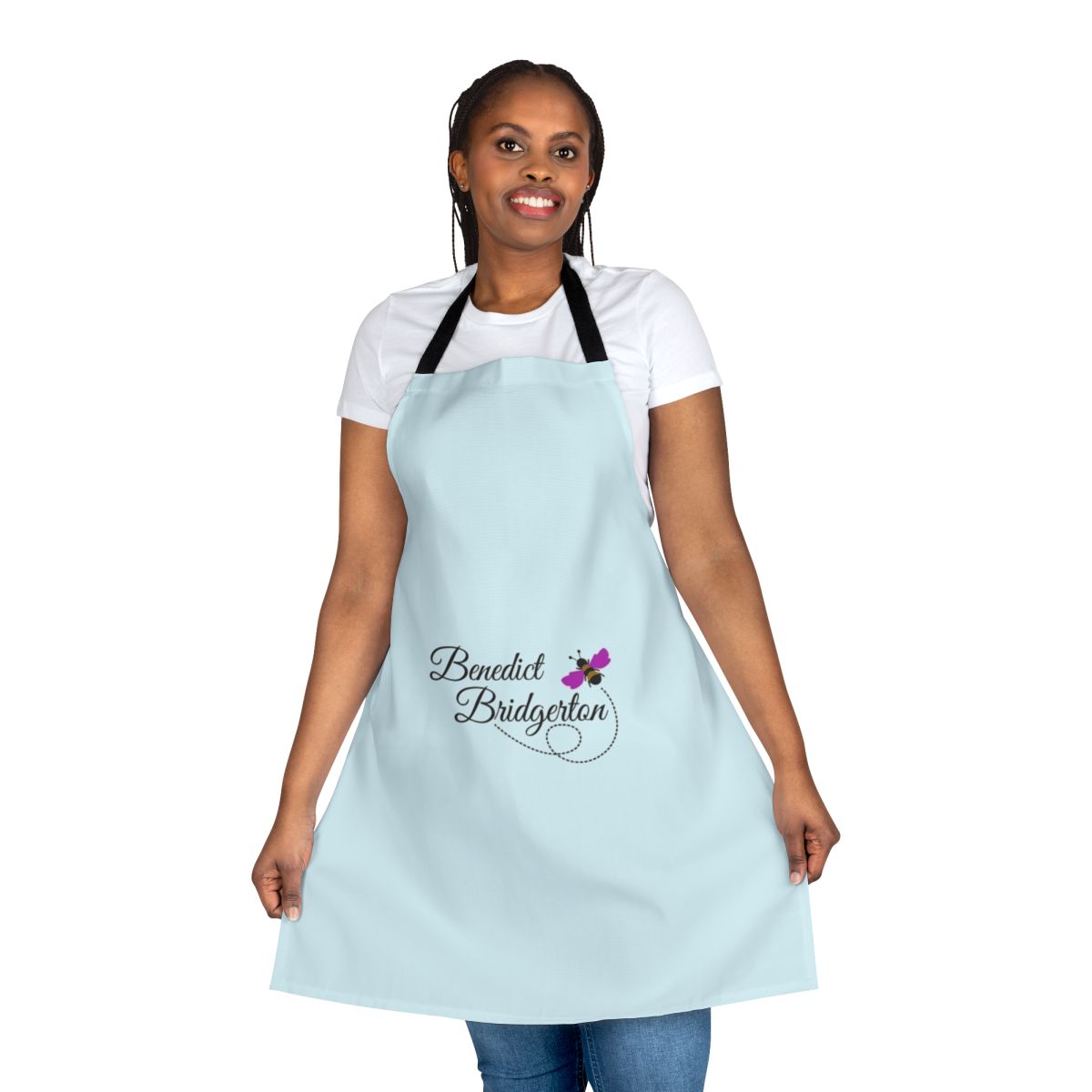 Bridgerton-inspired Benedict Bee Apron featuring a minimalist design with the name "Benedict" and a bee graphic.