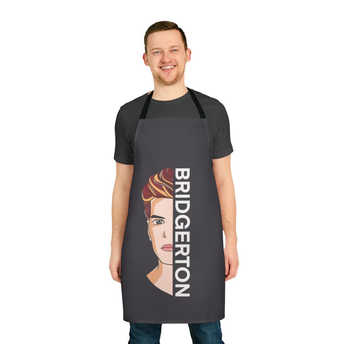 Bridgerton-inspired apron featuring character Colin Bridgerton