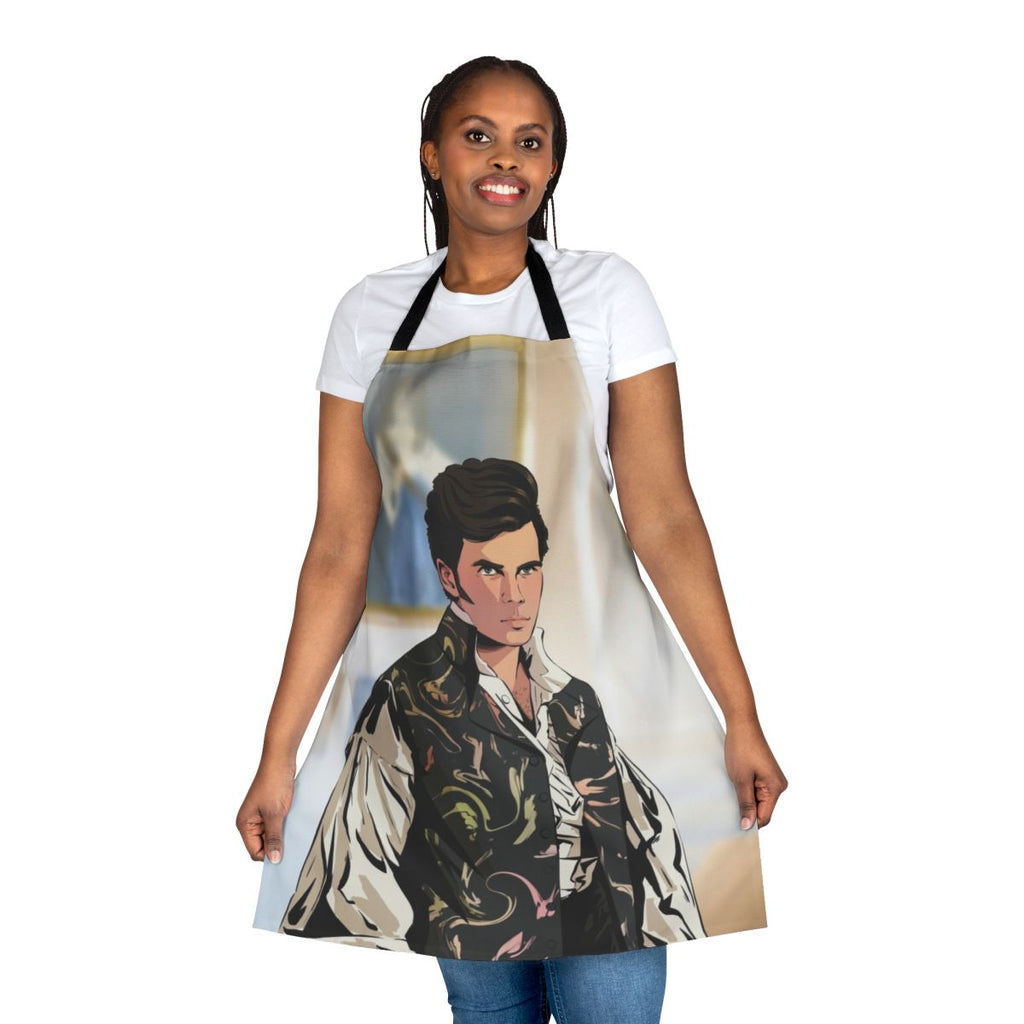 Bridgerton-inspired apron featuring custom Colin Bridgerton fan art design