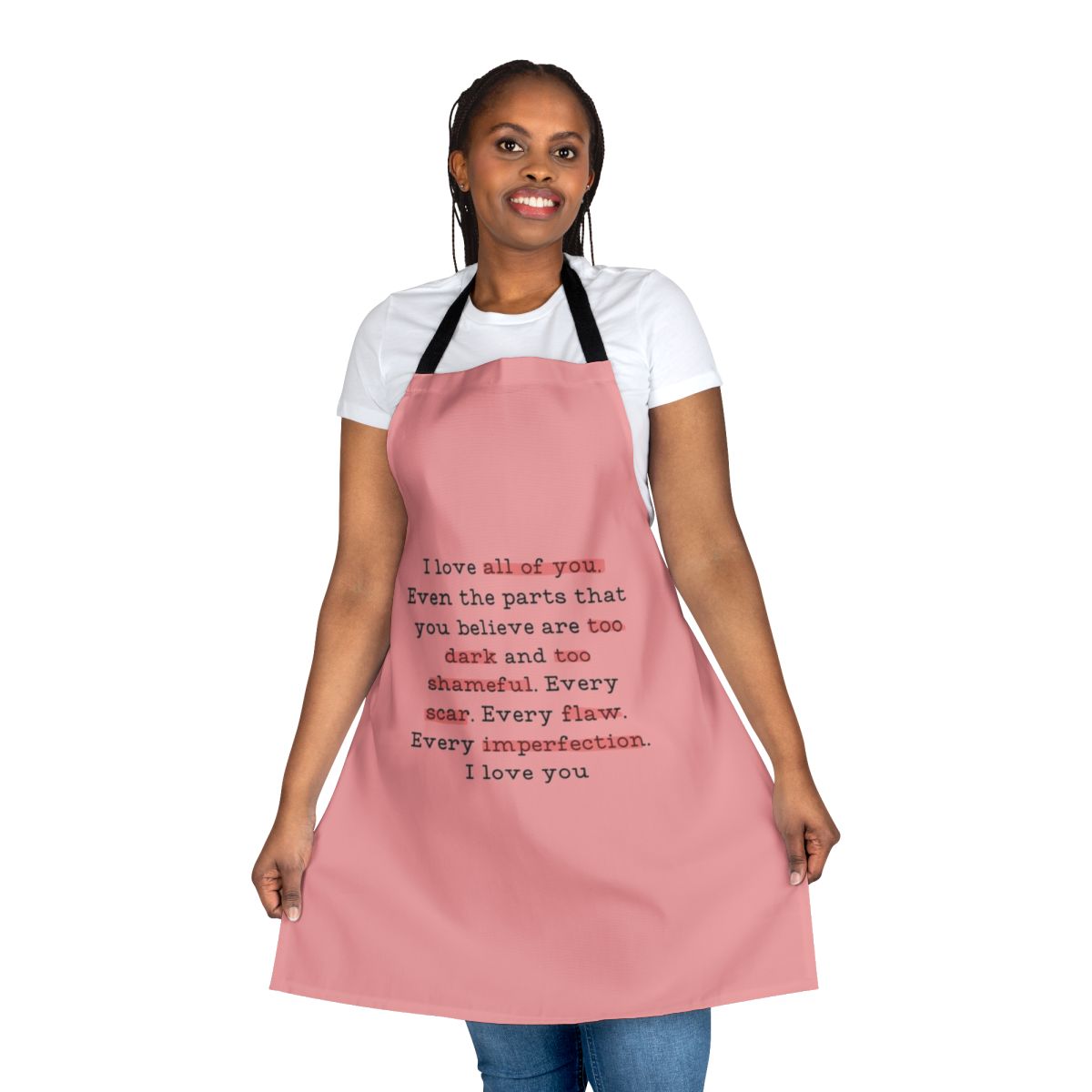 Bridgerton inspired apron featuring a quote from the character Daphne Bridgerton