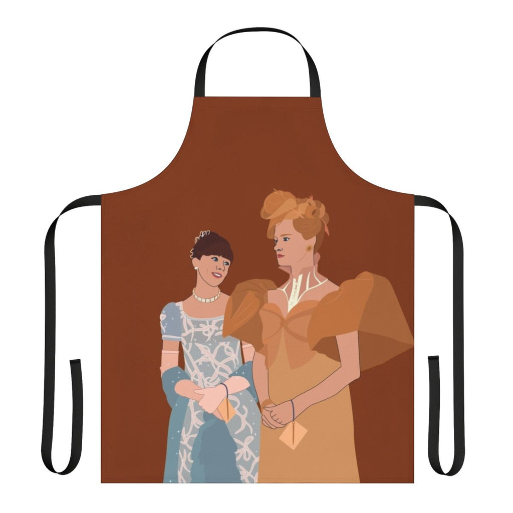 Bridgerton-inspired apron featuring Eloise Bridgerton and Cressida Cowper characters