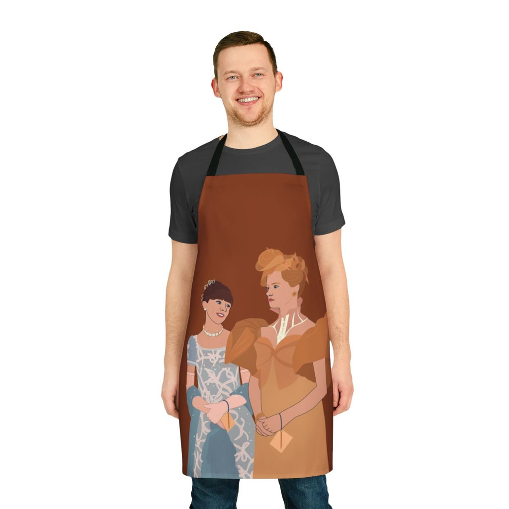 Bridgerton-inspired apron featuring Eloise Bridgerton and Cressida Cowper characters
