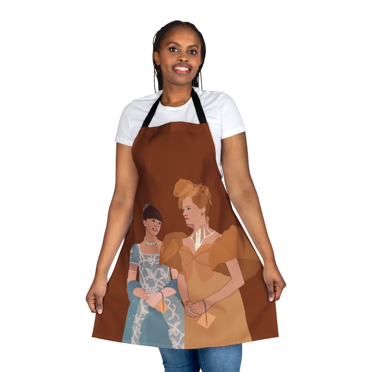 Bridgerton-inspired apron featuring Eloise Bridgerton and Cressida Cowper characters