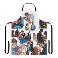 A stylish apron featuring the beloved Bridgerton characters Penelope and Colin.