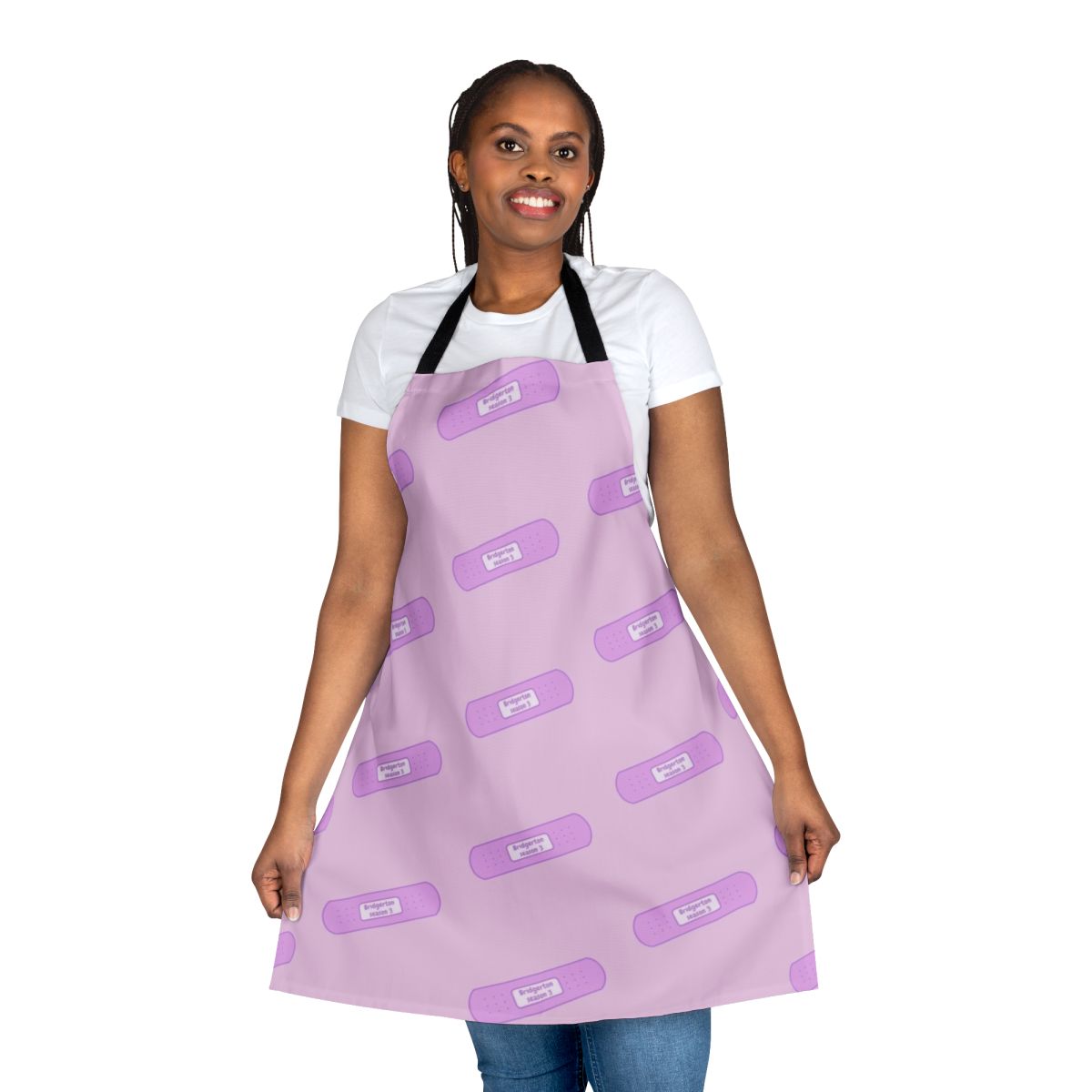 Bridgerton-themed kitchen apron with plaster design