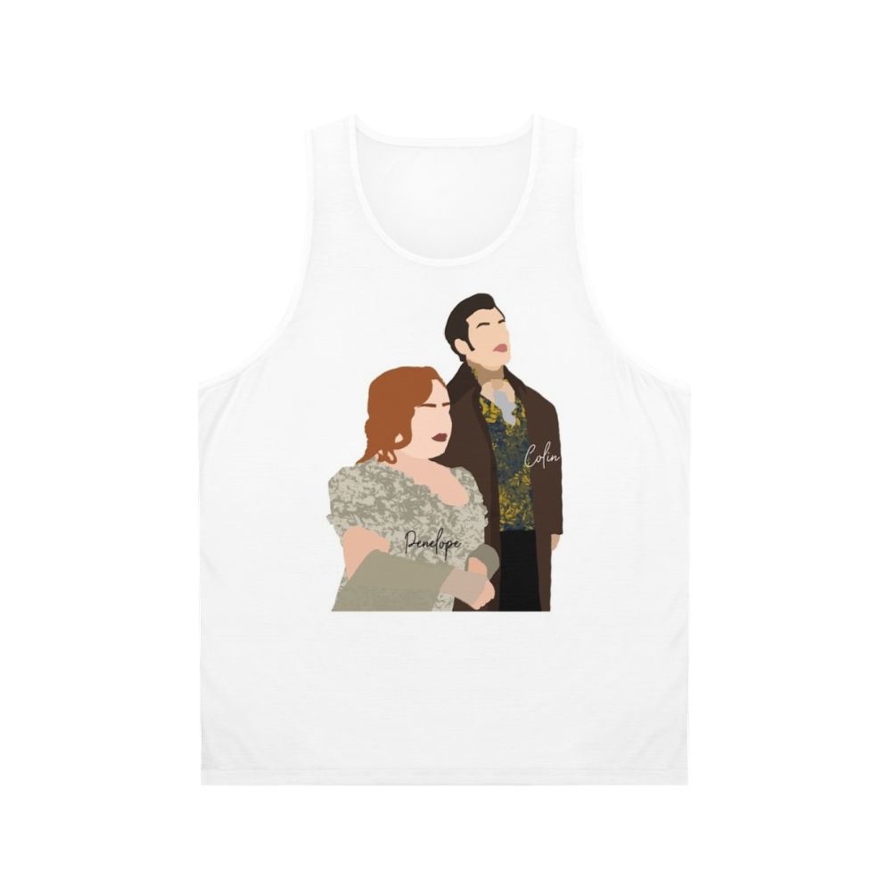 Bridgerton Penelope and Colin Smiling Unisex Tank Top