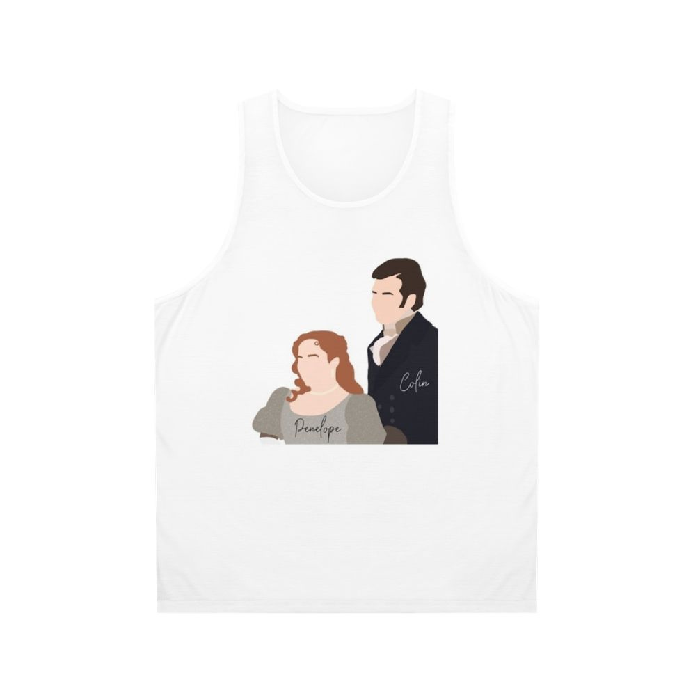Bridgerton Penelope and Colin Smiling Unisex Tank Top
