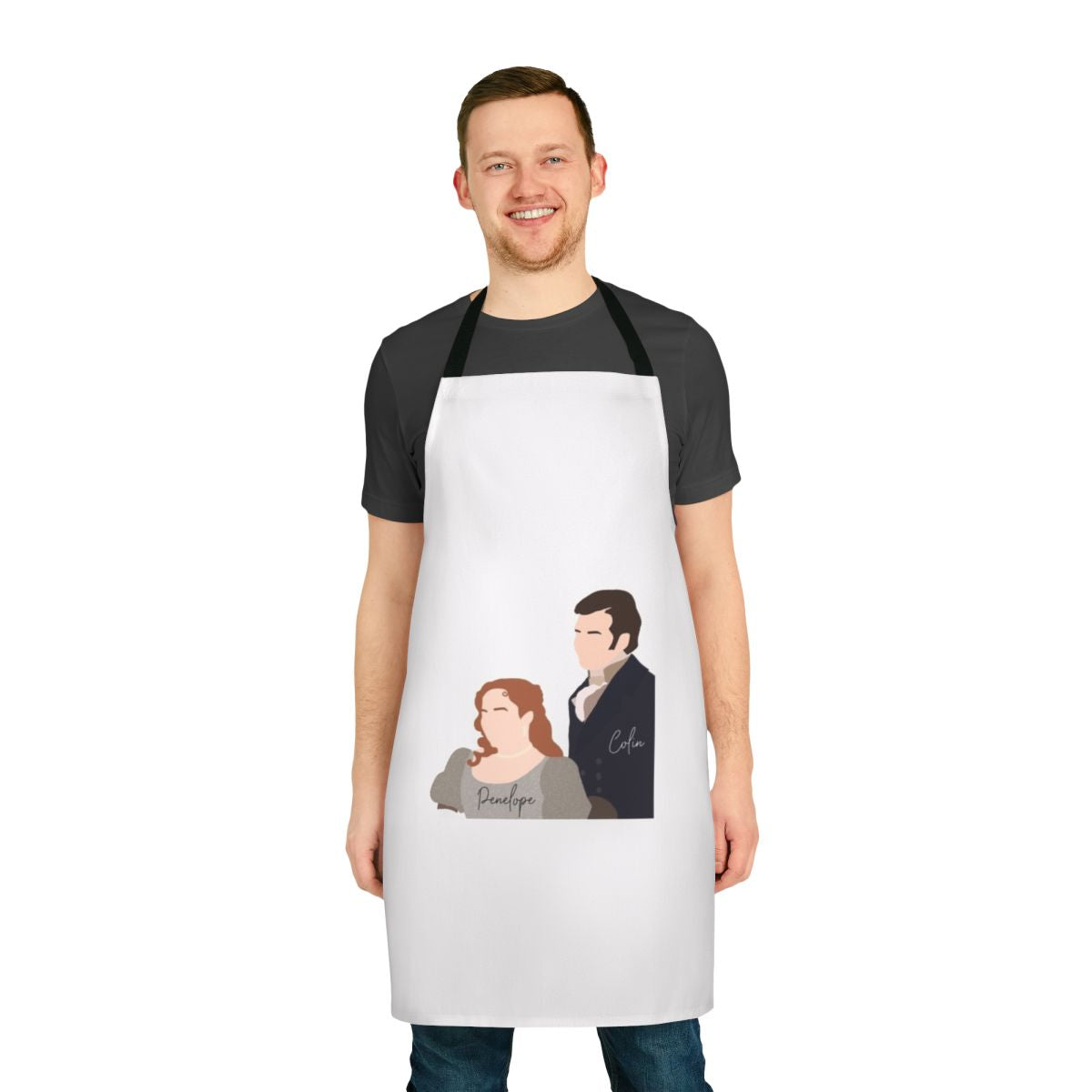 Bridgerton inspired apron featuring Penelope Featherington and Colin Bridgerton