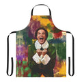 Colorful Christmas apron featuring an elf design, perfect for holiday cooking and baking.