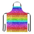 A colorful and shimmering rainbow glitter apron, perfect for embracing pride and diversity.