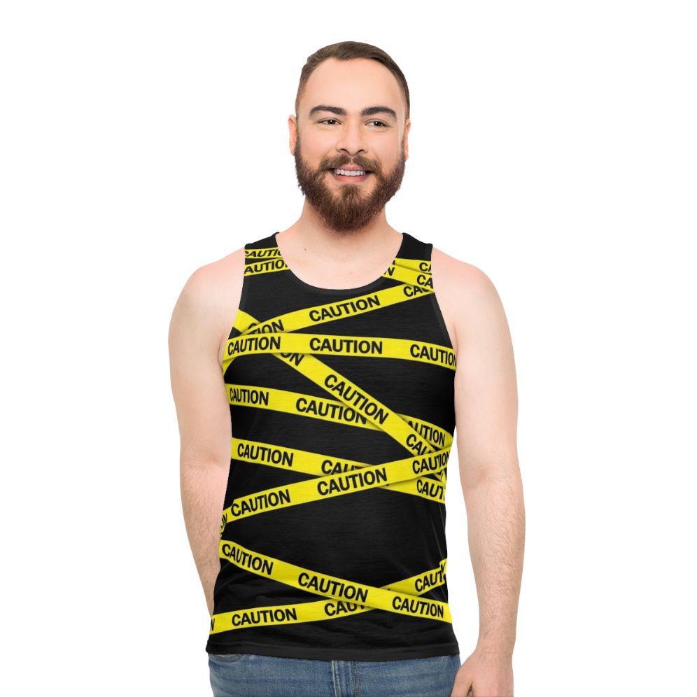 Bright Caution Tape Unisex Tank Top