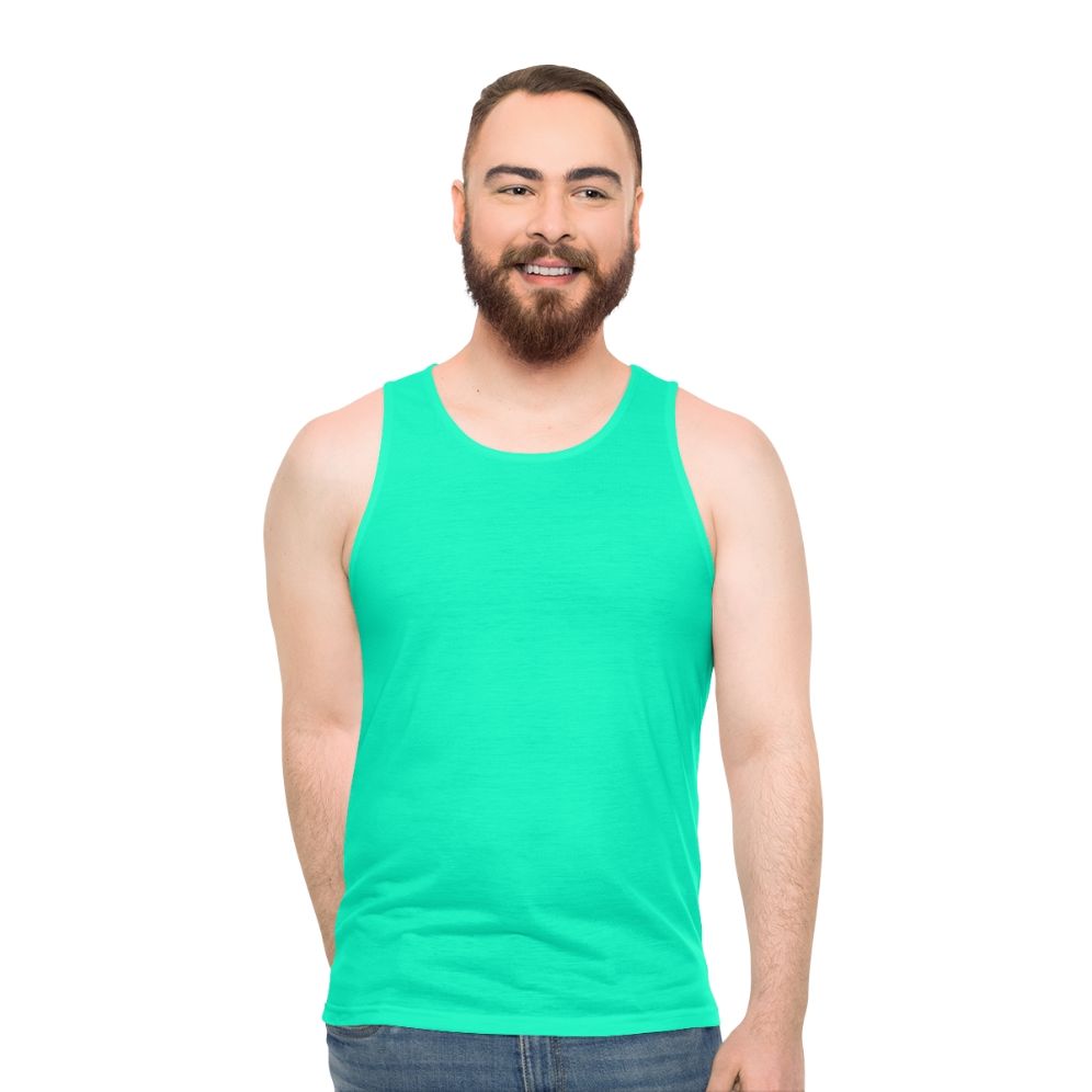 Bright neon unisex tank top with abstract color texture