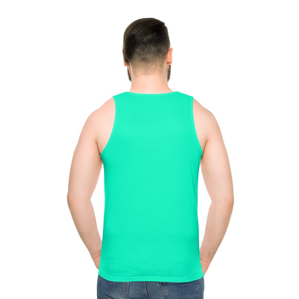 Bright neon unisex tank top with abstract color texture