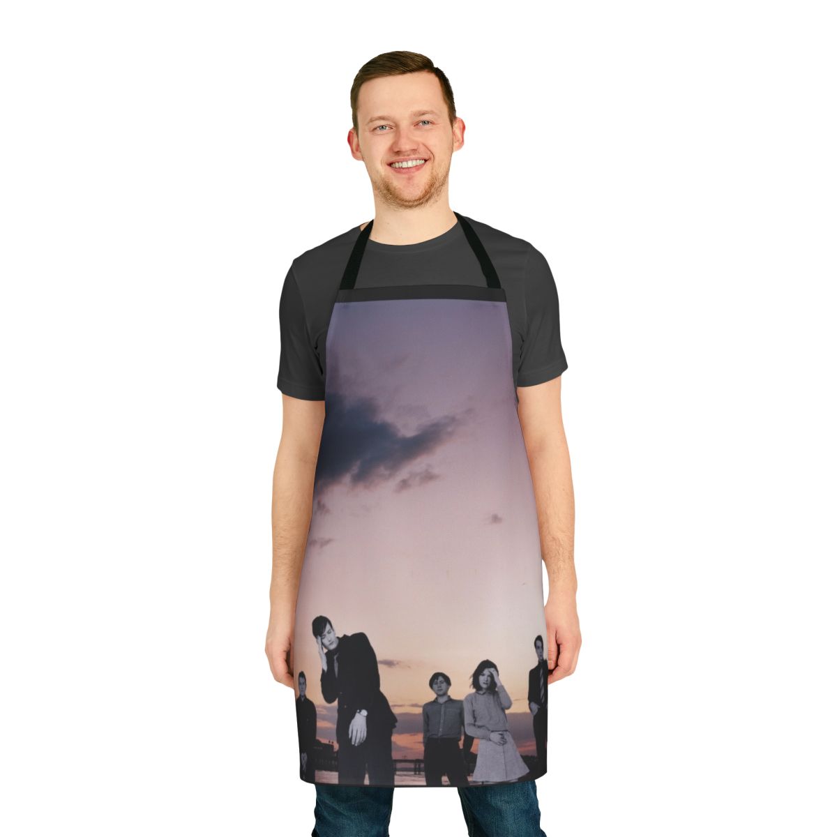 Brit rock inspired apron with Jarvis Cocker and Pulp music references