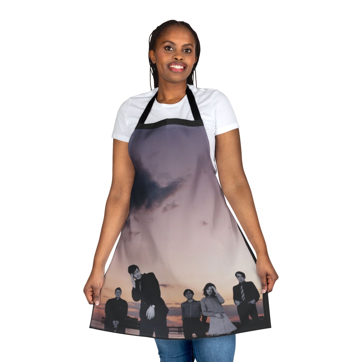 Brit rock inspired apron with Jarvis Cocker and Pulp music references