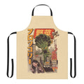 Broccoli-themed apron with a whimsical, anime-inspired vegetable monster design