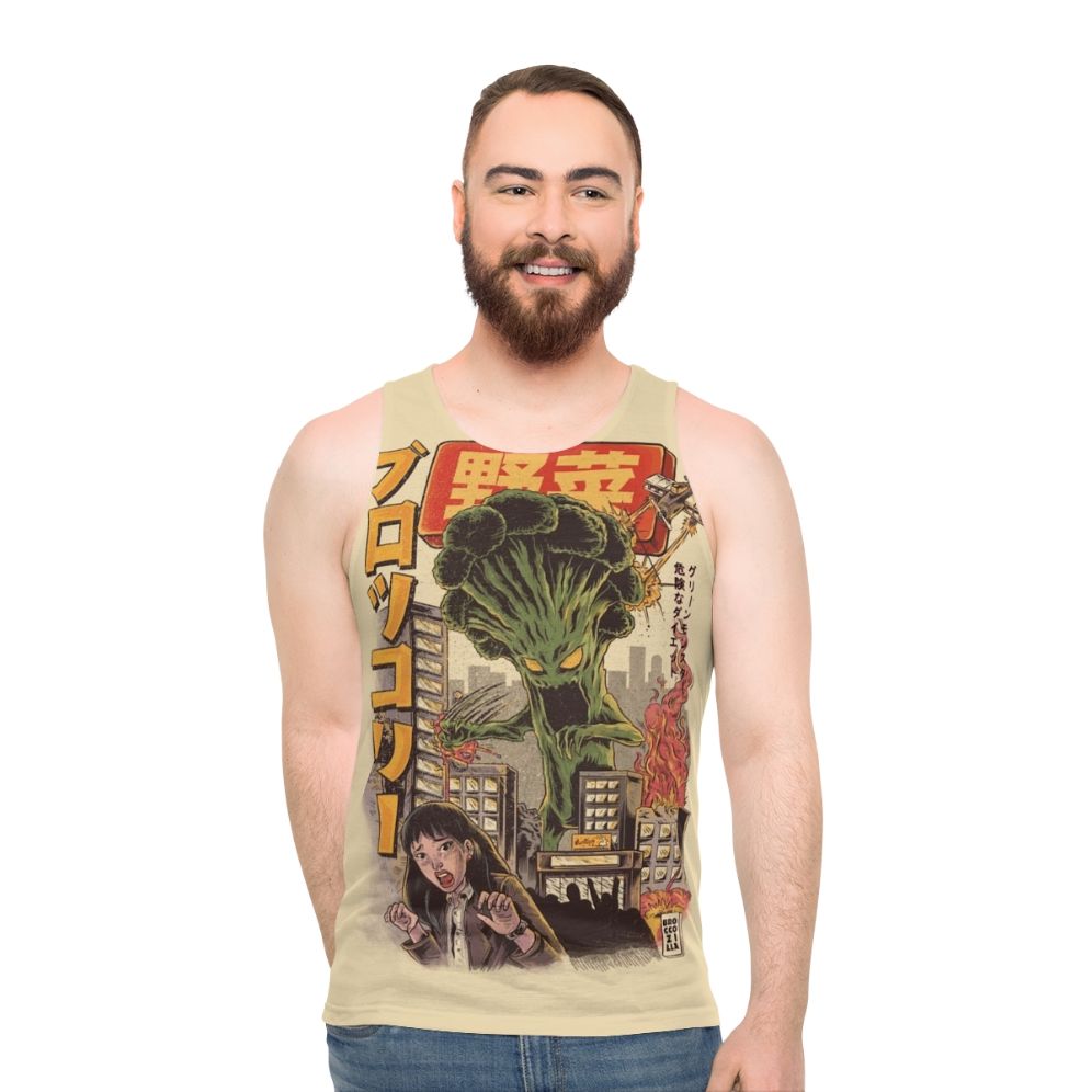 Broccozilla anime broccoli unisex tank top