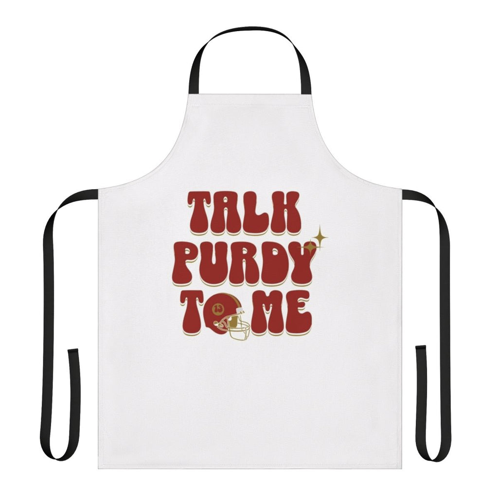 Brock Purdy themed kitchen apron for football and sports fans