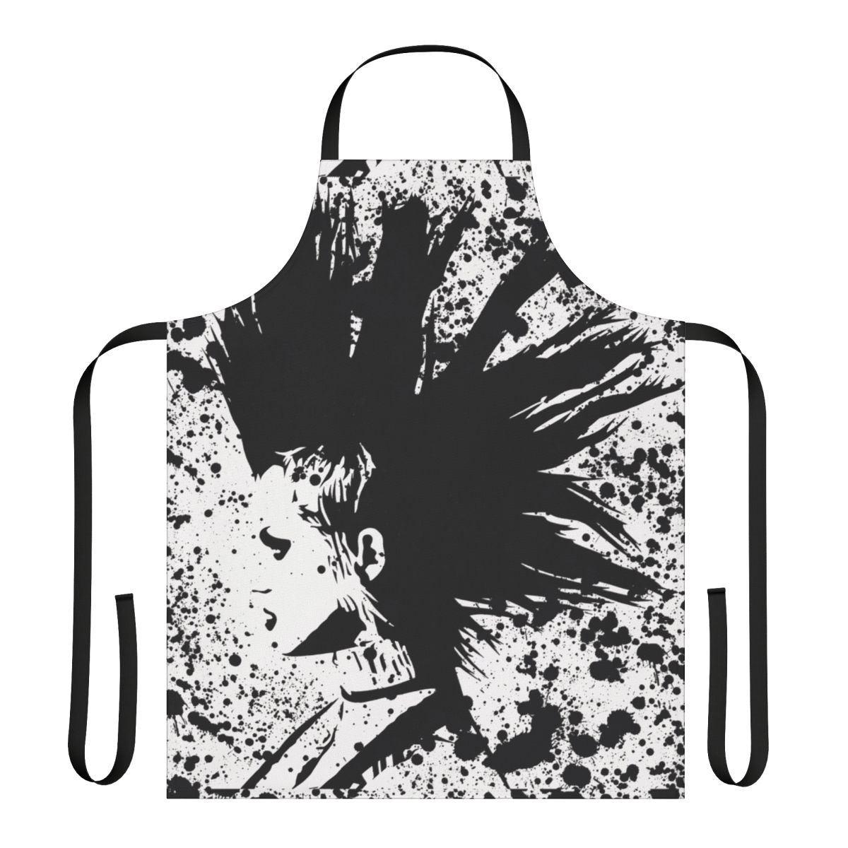 Brody Dalle inspired punk rock apron with sketches, mohawk, and black and white art