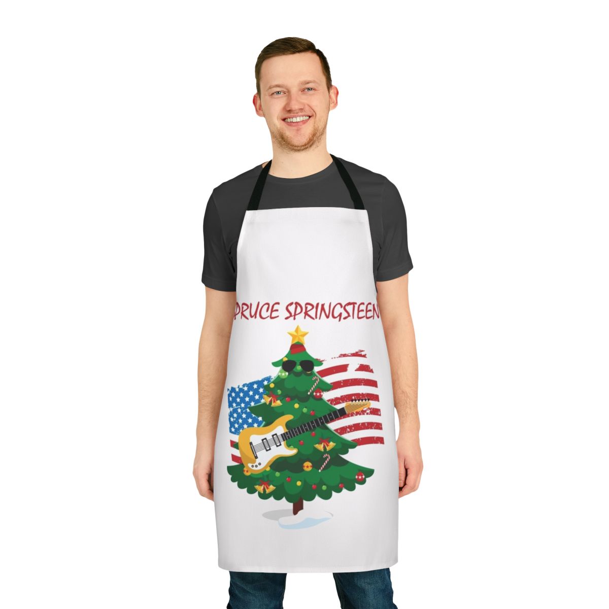 Bruce Springsteen inspired Christmas apron with funny music lyrics