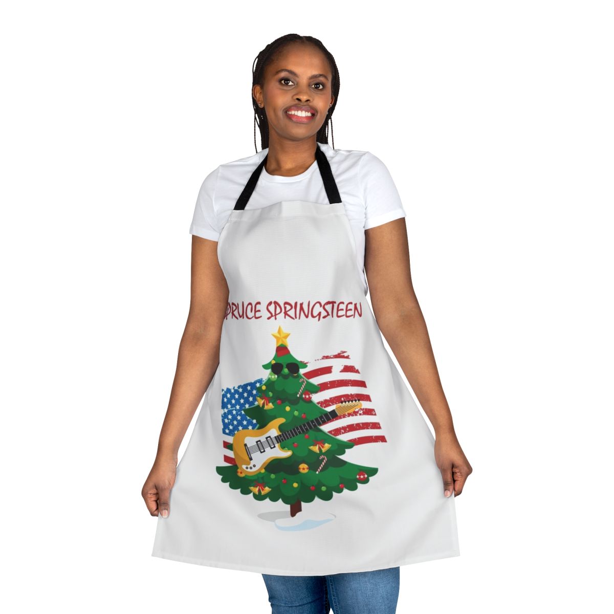 Bruce Springsteen inspired Christmas apron with funny music lyrics