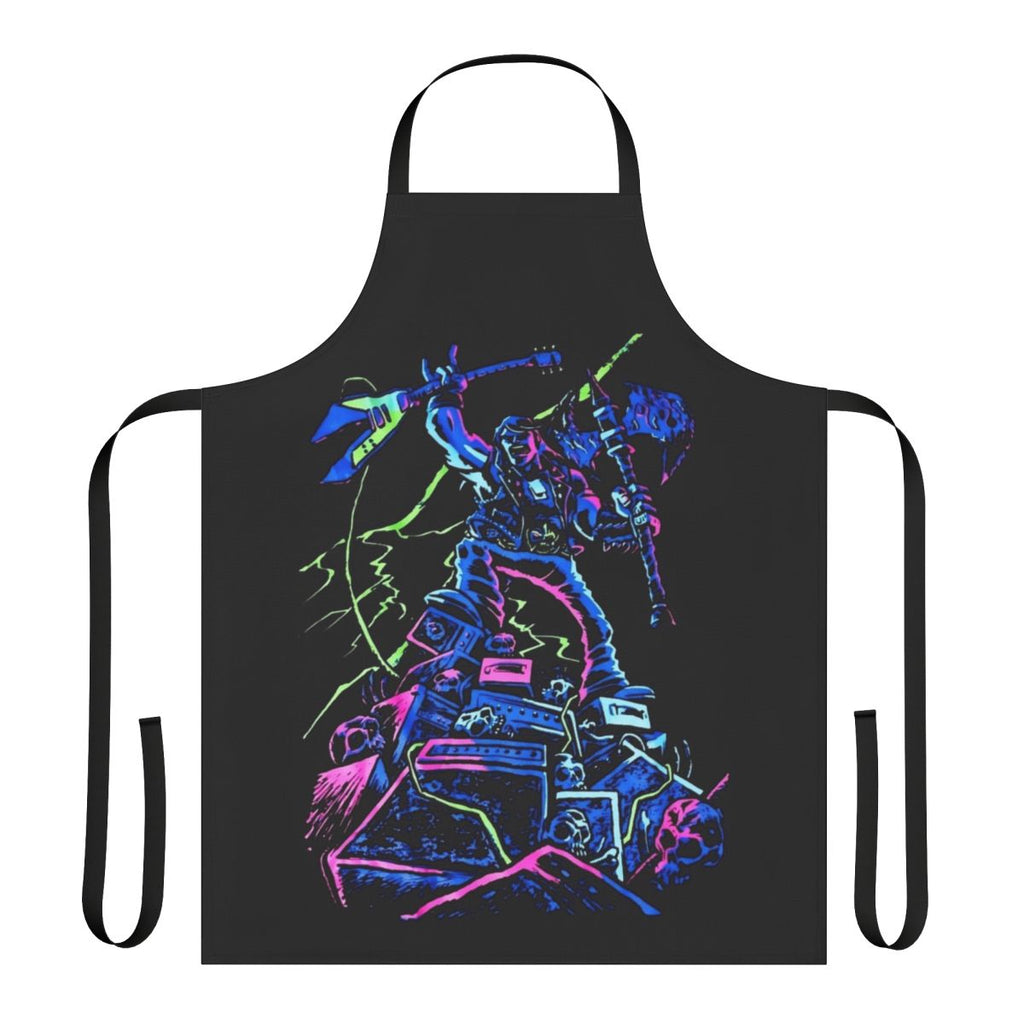 Brutal Legend inspired gaming apron featuring a heavy metal guitar design