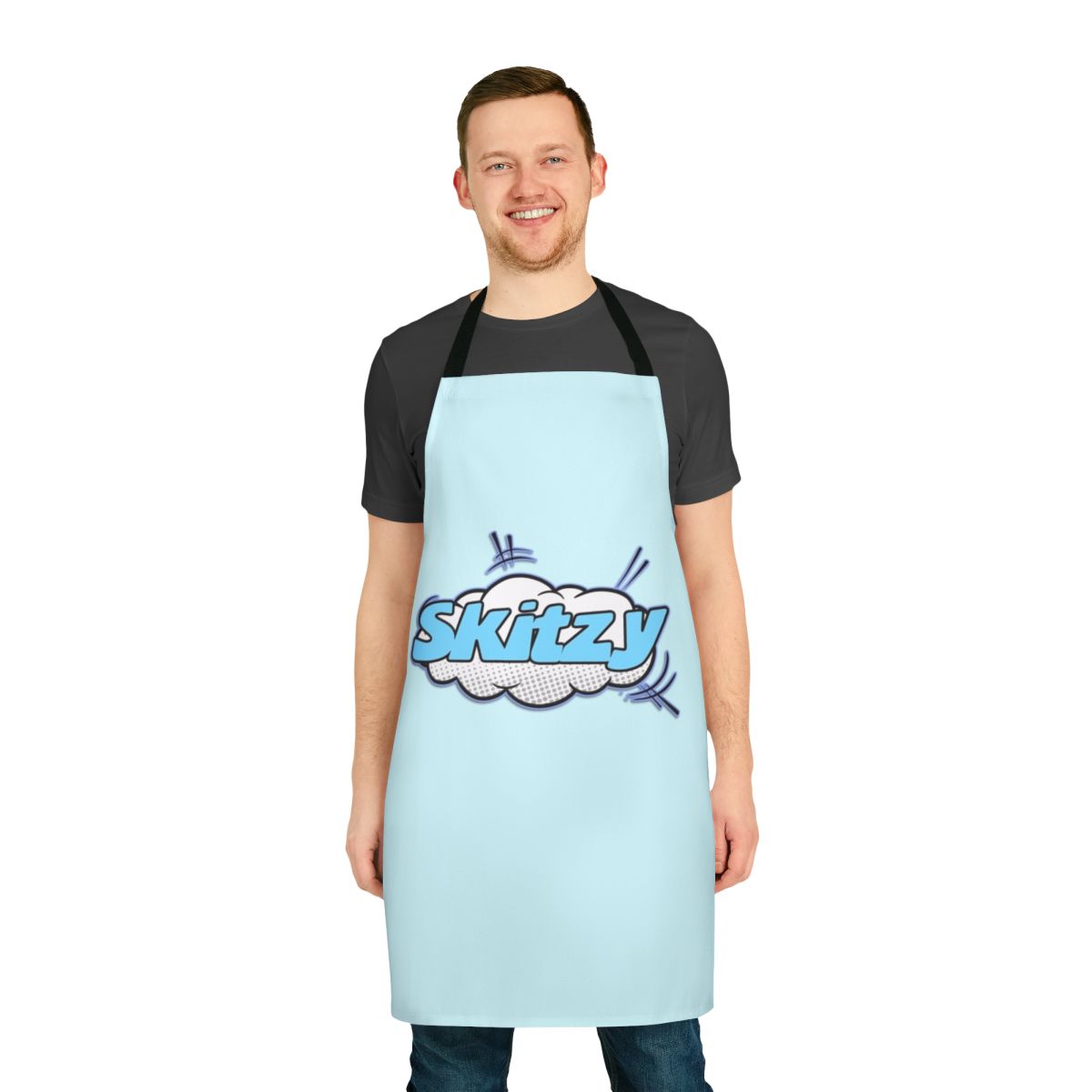 Bubble apron featuring Skitzy merch design