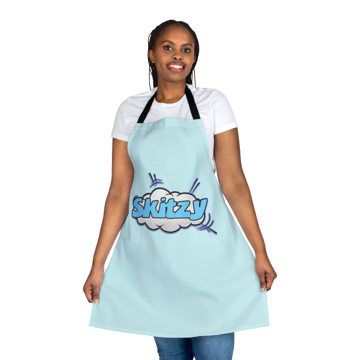 Bubble apron featuring Skitzy merch design