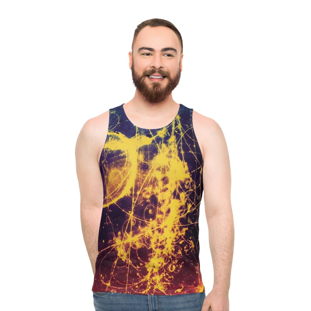 Bubble Chamber Unisex Tank Top featuring abstract science art design