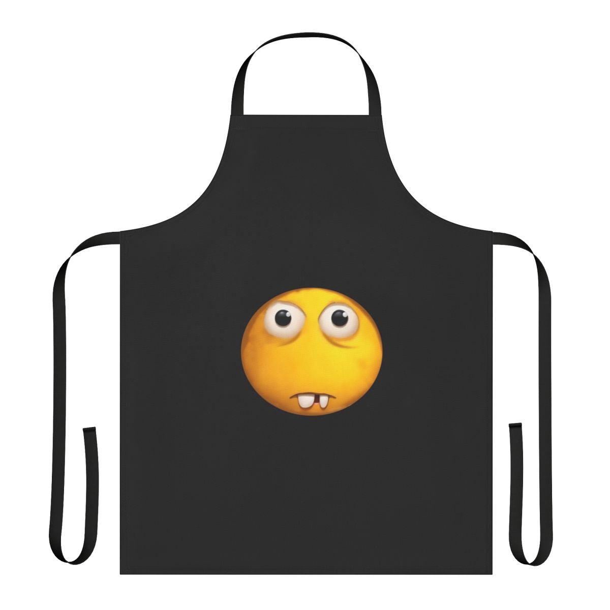 An apron featuring a buck tooth emoji design and the text "Realization"